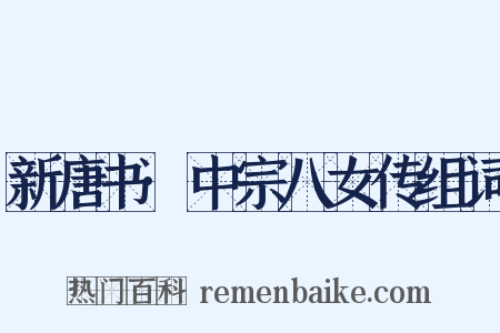 新唐书·中宗八女传组词是什么意思的图片